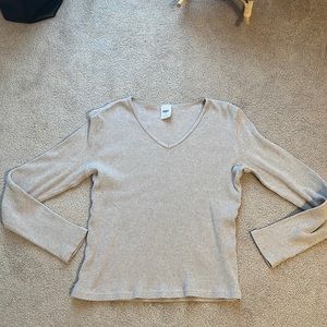 Vintage old navy ribbed long sleeve v neck tee